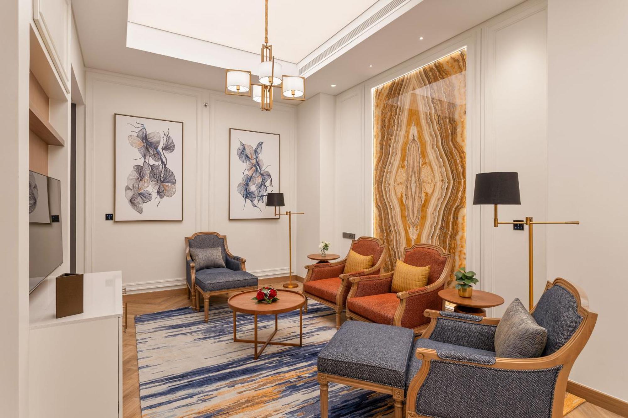 Ajman Hotel & Villas By Blazon Hotels Ngoại thất bức ảnh A 3D interior rendering of a living room